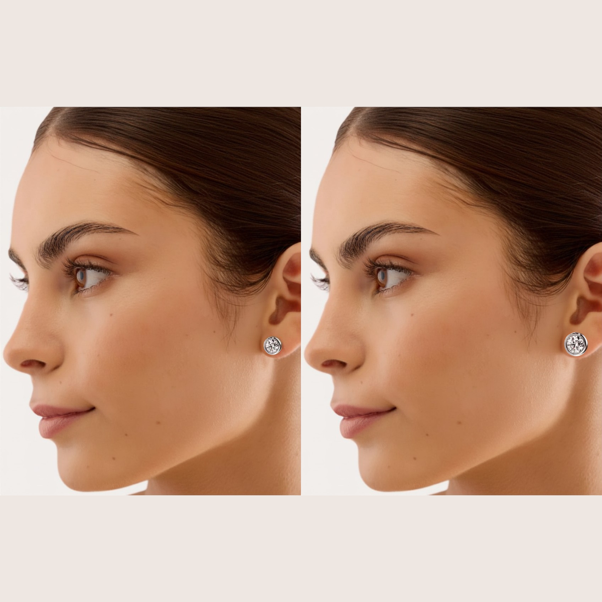 18K Gold Plated Tamako Moissanite Stud Earrings