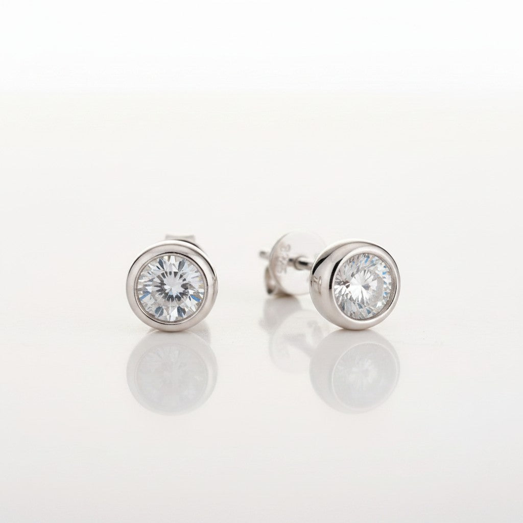 18K Gold Plated Tamako Moissanite Stud Earrings