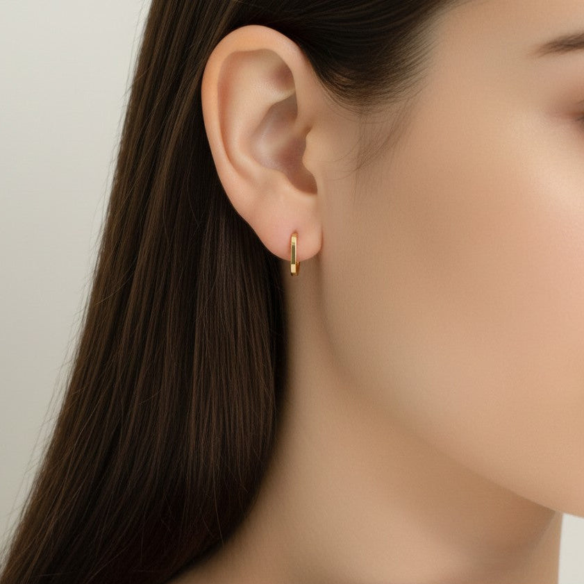 9K Solid Gold Maisee Huggies Earrings