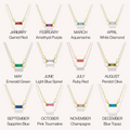 18K Gold Baguette Birthstone Bar Necklace