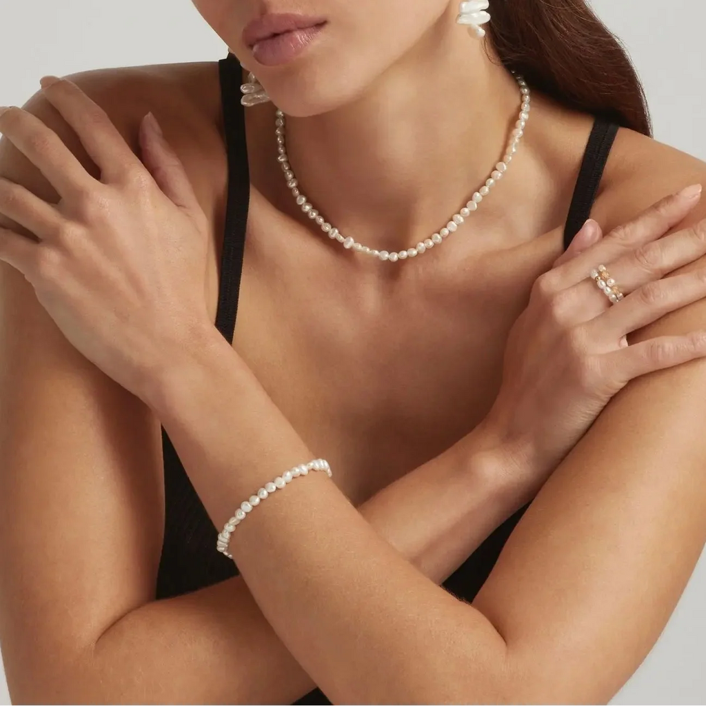 Beaded Freshwater Pearl Ring